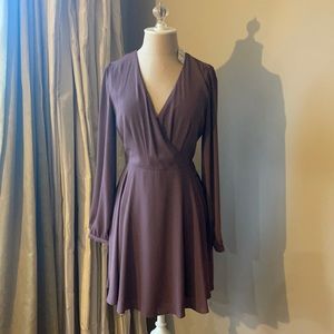 Express faux wrap dress, Sz Small, Dark Taupe